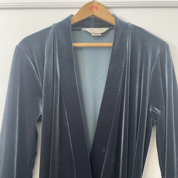 Diamond Tea | Luxury Green Stretch Velvet Robe - Size S - Picture 4 of 11